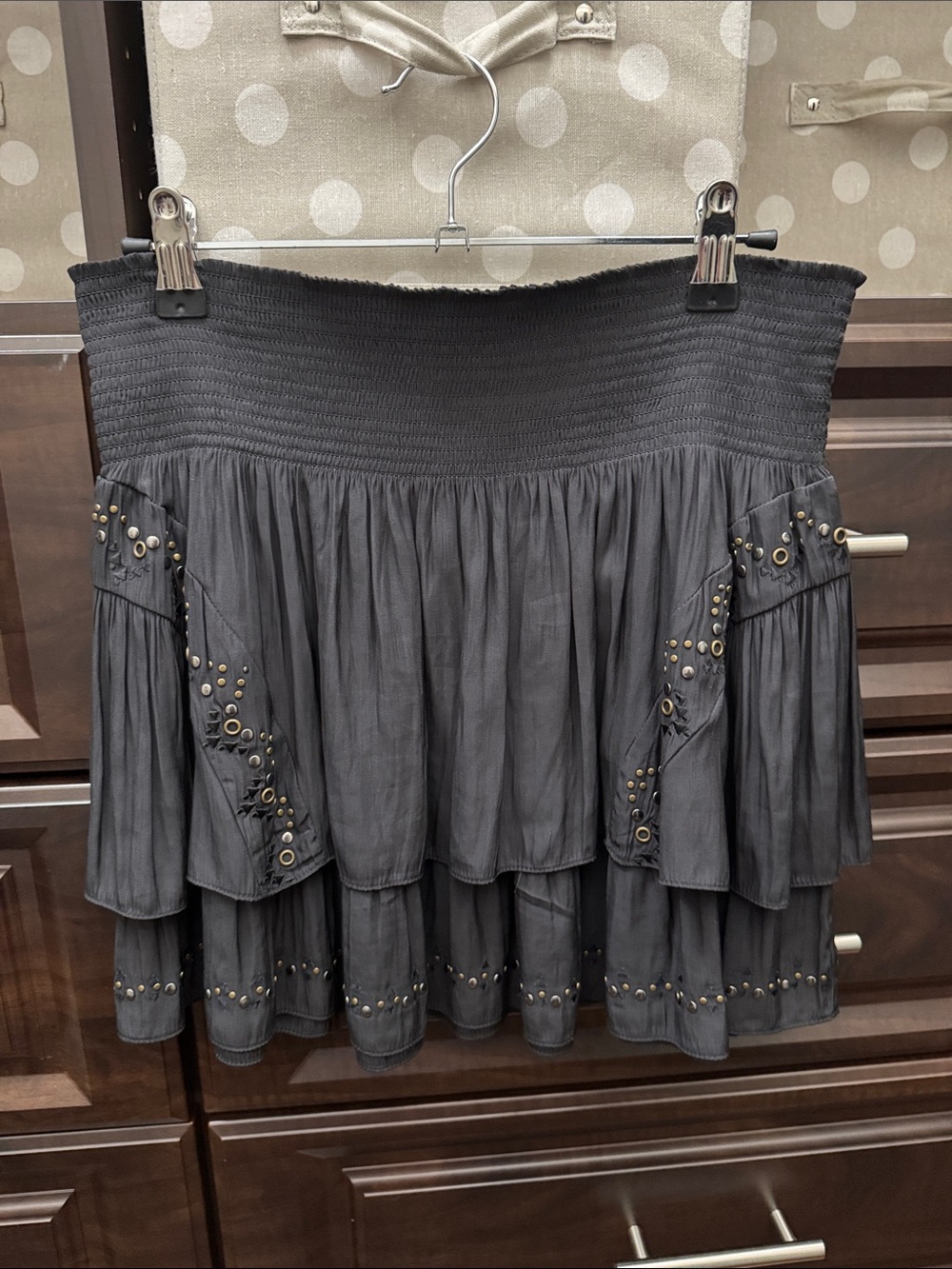 Ramy brook Tiered Eyelet Skirt - black